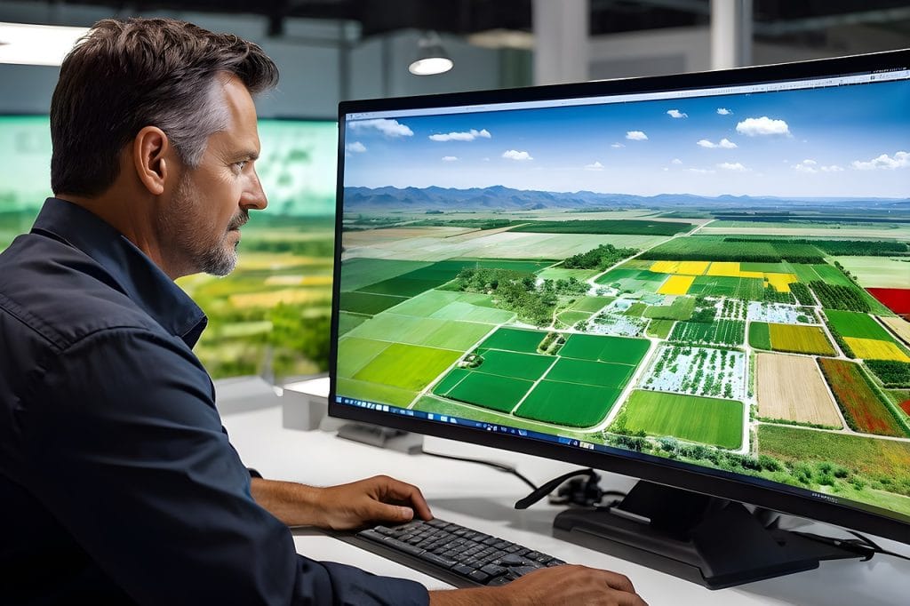 Hydroponik Techniker vor Kontroll Bildschirm