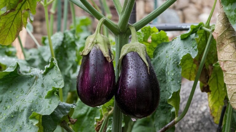 Hydroponik Auberginen an ausgewachsener Mutterpflanze